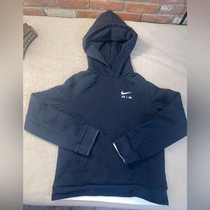 Youth Boys Size Medium Nike Air Black Hoodie with White Swoosh